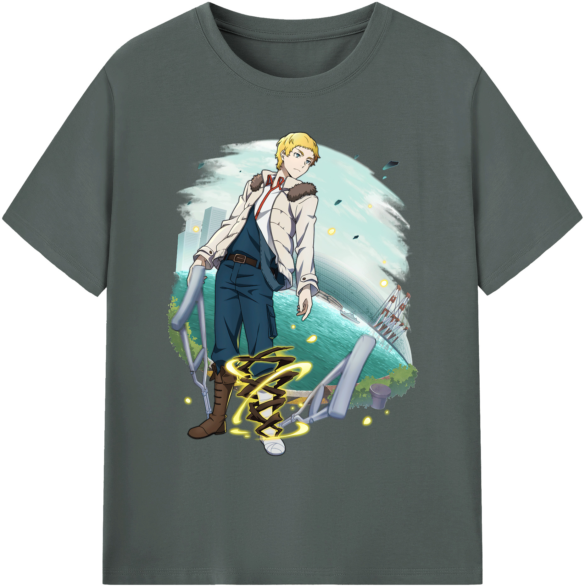 （画像用） 文豪ストレイドッグス Bungo Stray Dogs 綿100％ メンズ半袖Tシャツ｜肌触りやわらか＆通気性